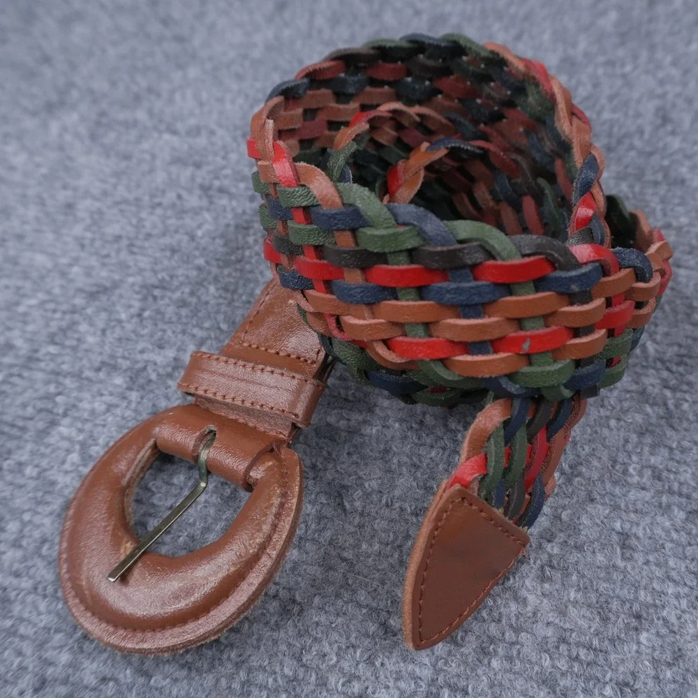 Braided Leather Belt Womens S/M 28